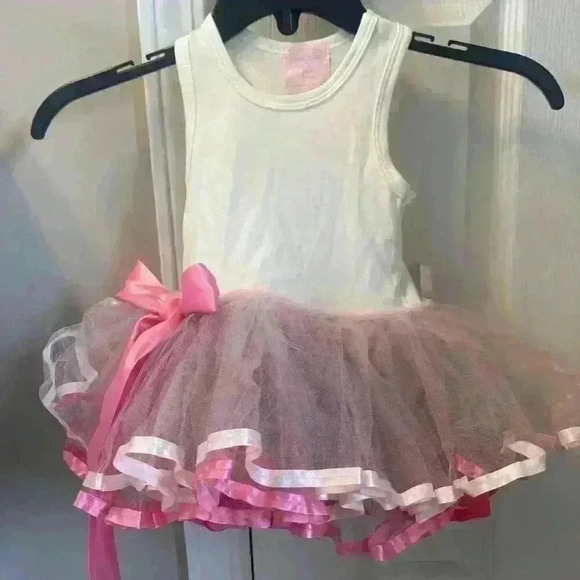 MudPie Tiny Dancer Tutu Ruffle Skirt Ribbon Pink Tulle Size 0-6 months - Picture 10 of 10